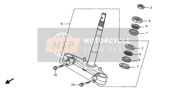 Honda SH150 2008 Piantone dello sterzo per un 2008 Honda SH150